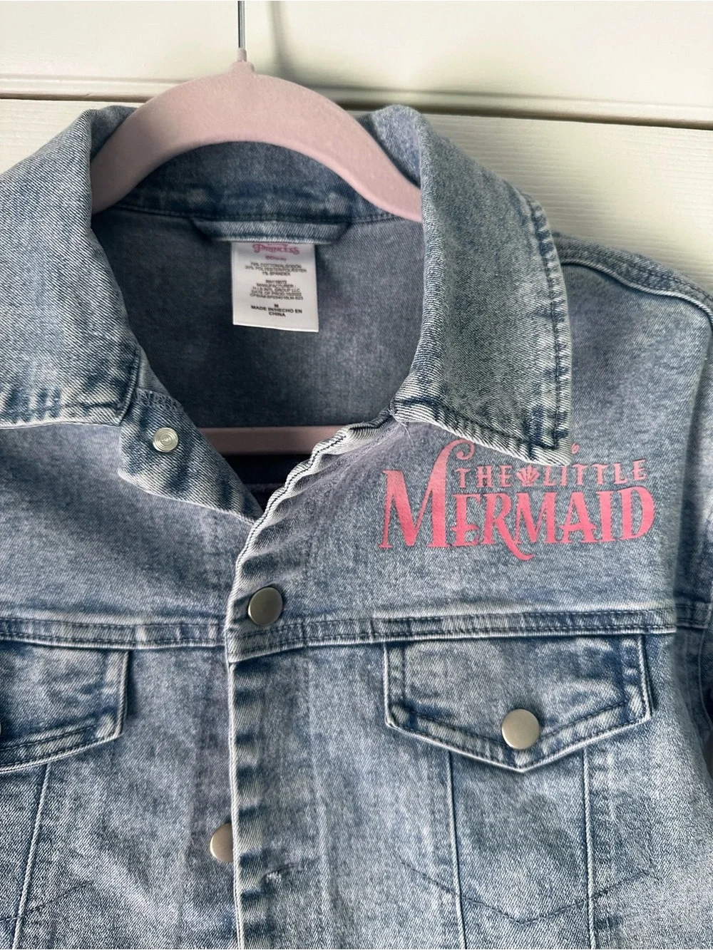 Disney Girls Little Mermaid Light Wash Denim Jacket
